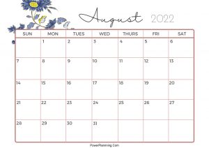 Cute Calendar August 2022