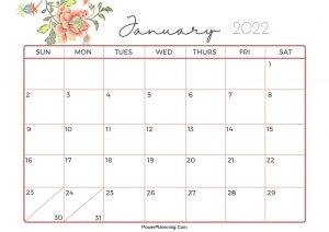 Cute Calendar January 2022