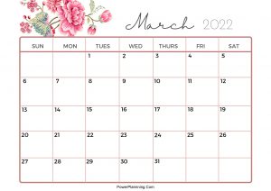 Cute Calendar March 2022