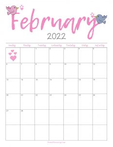 Cute February 2022 Calendar