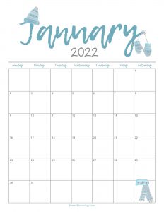 Cute January 2022 Calendar