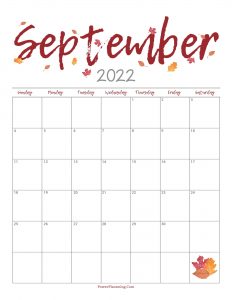 Cute September 2022 Calendar