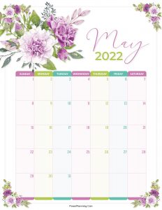 Floral May 2022 Calendar