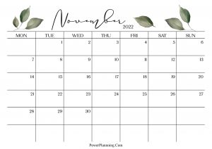 November 2022 Cute Calendar