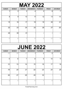 May June 2022 Calendar